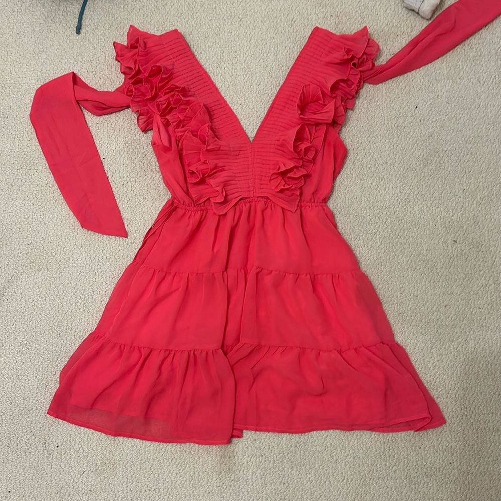 Pink mustard seed ruffle dress